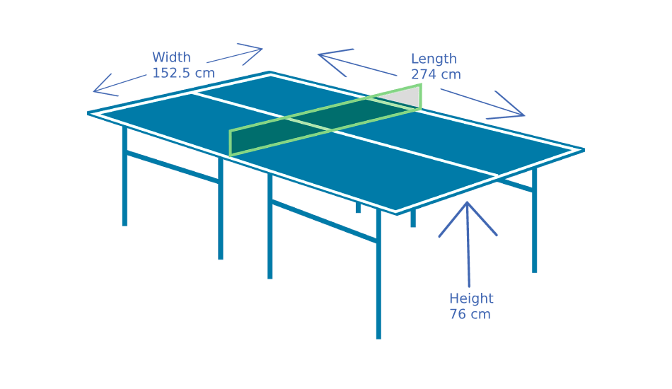 Size of Table Tennis Table 